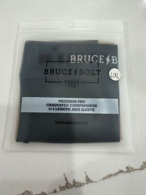 Bruce Bolt Compression Sleeve- Black L/XL (Baseball, Softball, Football, Soccer)